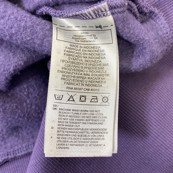 Adidas Purple Spell Out Hooded Sweatshirt Size XS - Picture 4 of 6
